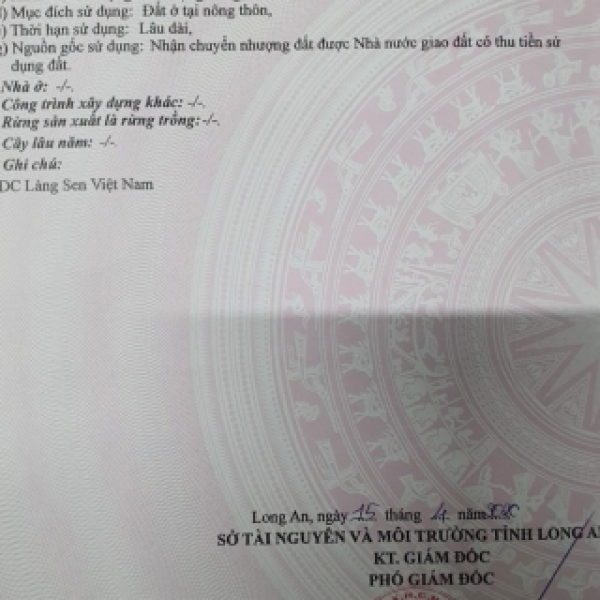 Bán 75 m  đất thổ cư sổ hồng riêng Đức  Hoà Long An