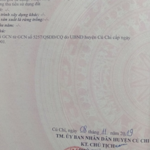 Bán 2155 m (24 x 90 m) mặt tiền đường Võ Văn Điều ,Xã Phước Thạnh, Củ Chi ,Tp.HCM