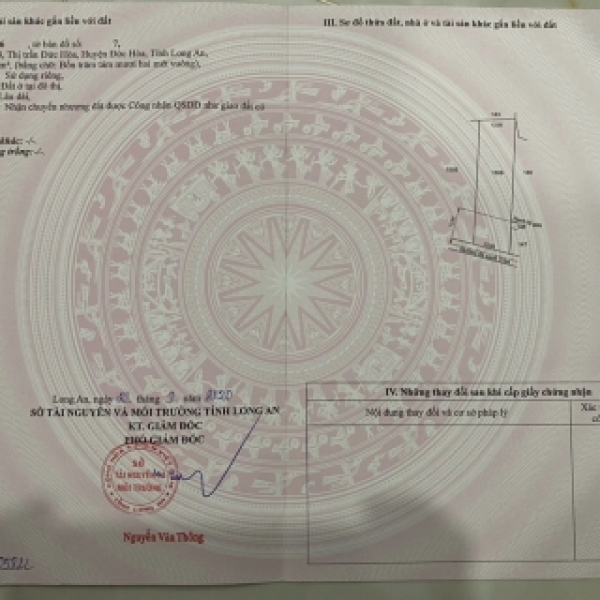 Bán gấp trong tuần  482m2 đất full thổ cư Thị Trấn Đức Hòa ,Long An 