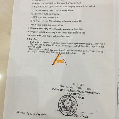Bán đất thổ cư 56 m2 đường số 2 ,Bình Hưng Hòa ,Bình Tân