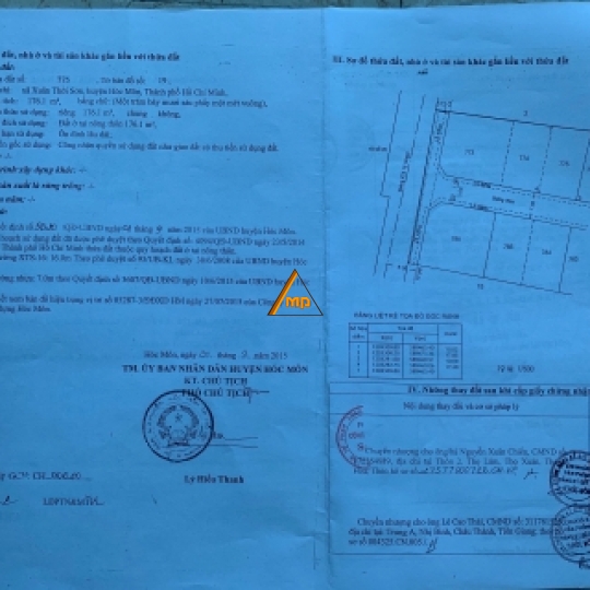 Bán 176 m đất ở xã Xuân Thới  Sơn, Hóc Môn. 